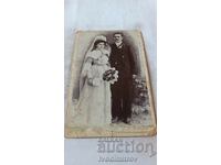 Снимка Младоженци Пирдопъ 1904 Картон