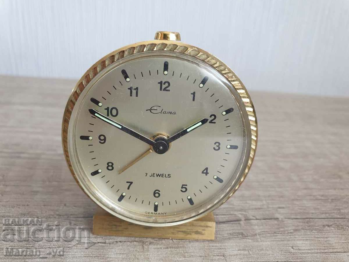 Old German mini alarm clock ELOMA, 7 JEWELS with price 80.00 BGN | € 40.90 Old German mini alarm clock ELOMA, 7 JEWELS with price 80.00 BGN | € 40.90