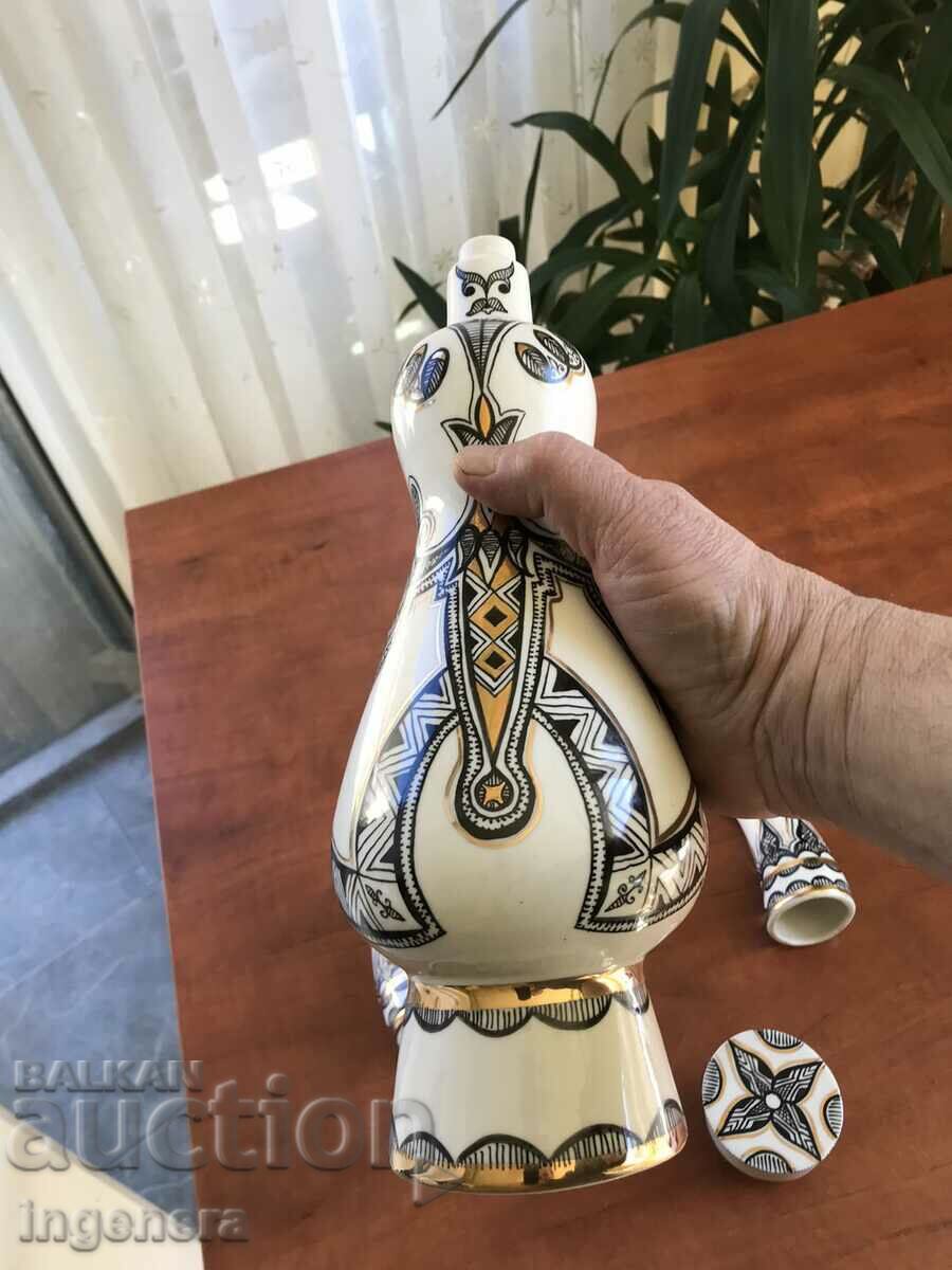 PORCELAIN BOTTLE WITH TWO GLASSES UNIQUE - 6 PORCELAIN BOTTLE WITH TWO GLASSES UNIQUE - 6