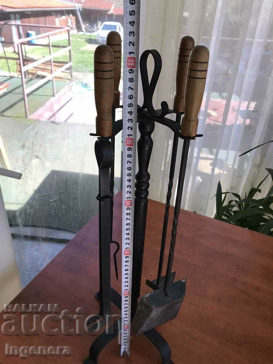 WROUGHT IRON FIREPLACE STAND WITH ACCESSORIES with price 105.00 BGN | € 53.69 WROUGHT IRON FIREPLACE STAND WITH ACCESSORIES with price 105.00 BGN | € 53.69