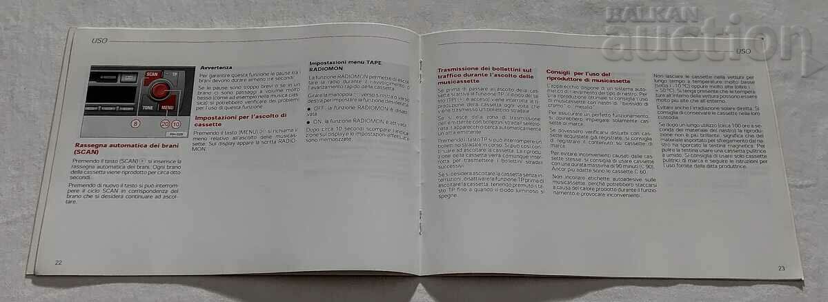 AUDI AUTORADIO CHORUS DESCRIPTION MANUAL 2001 - 5