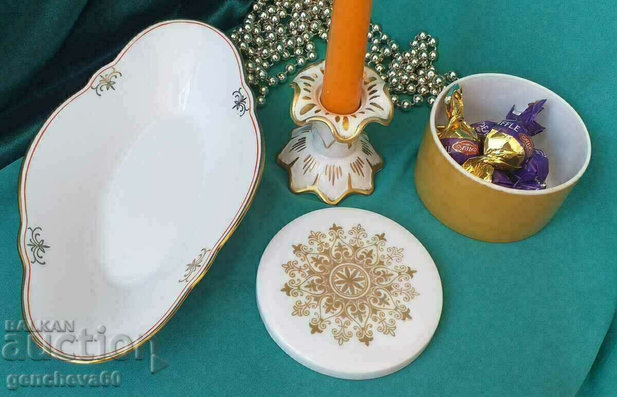 BEAUTIFUL LOT candy box, candle holder, plate