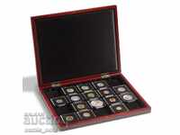луксозна дървена кутия Volterra 20 монети в капсули