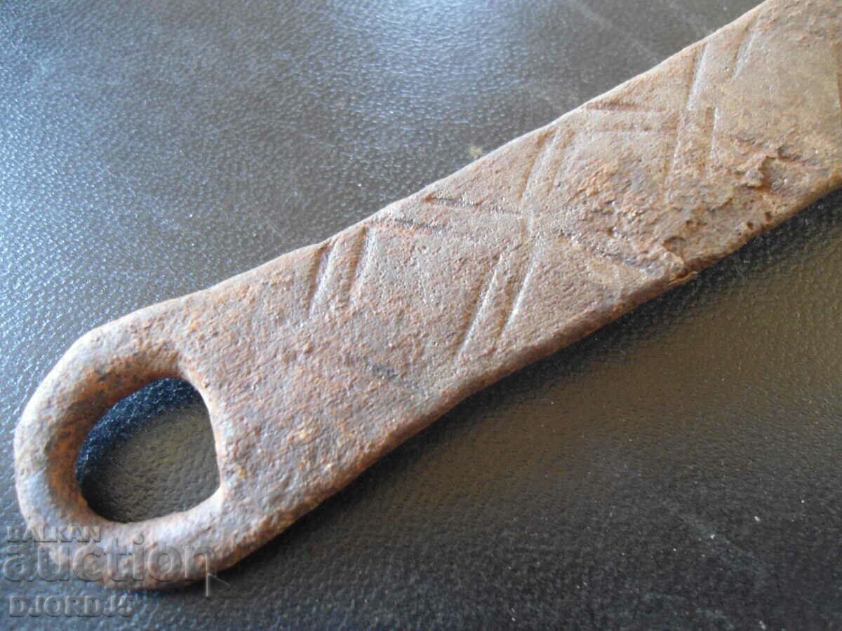 Old wrought latch, engraved with price 4.00 BGN | € 2.05