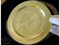 Bronze plate, platter, ornaments, 20 cm