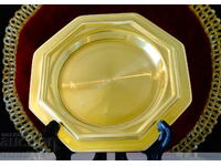 Farfurie de bronz, relief, octogon