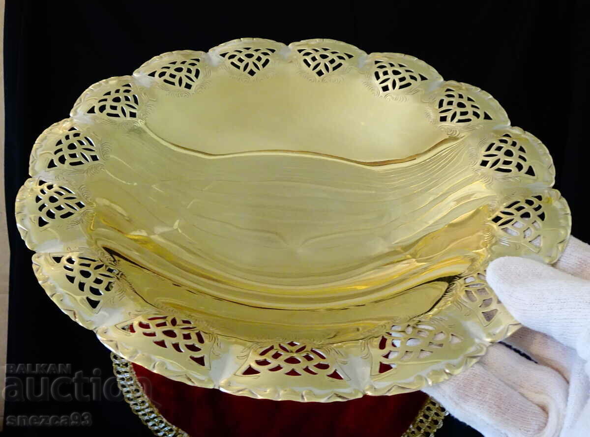 Fructieră bronz 26 cm, ajur, relief, baroc - 5 Fructieră bronz 26 cm, ajur, relief, baroc - 5