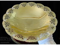 Fructieră bronz 26 cm, ajur, relief, baroc