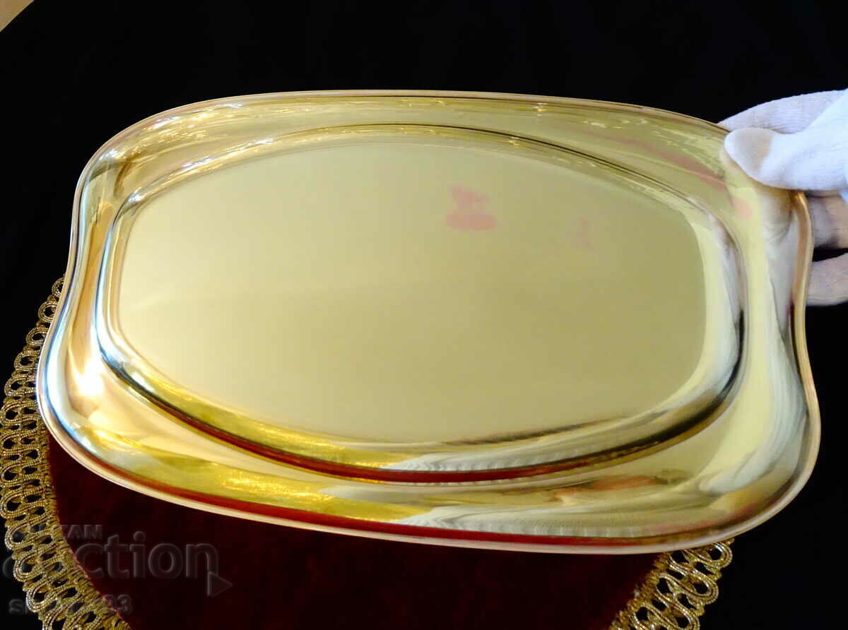 Auction Bronze serving dish, platter 34 cm Auction Bronze serving dish, platter 34 cm