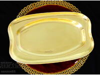 Brass serving dish, plate.