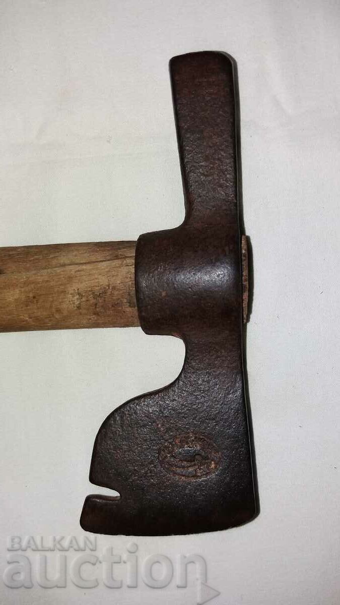 Old stamped army combination axe