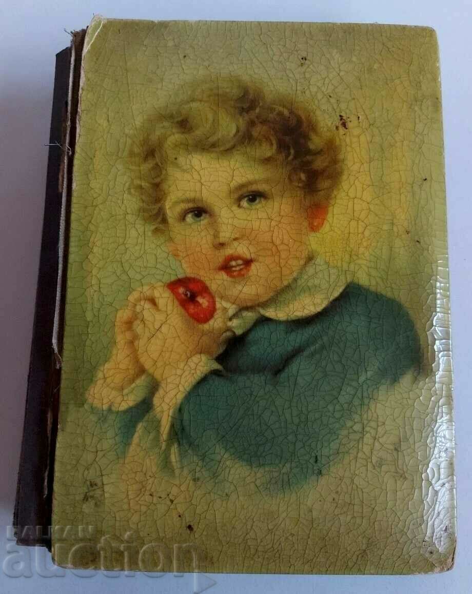 19TH CENTURY OLD PHOTO ALBUM WITH COVER LITHOGRAPH