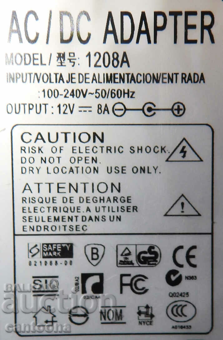 Powerful power adapter 220V - 12V - 8 A / 96W with price 40.98 BGN | € 20.95 Powerful power adapter 220V - 12V - 8 A / 96W with price 40.98 BGN | € 20.95