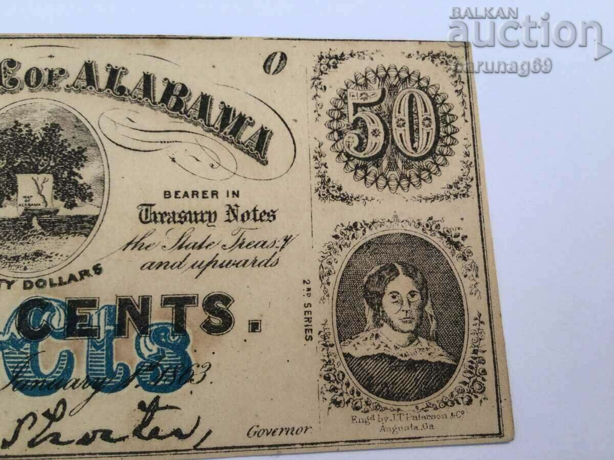USA 50 cents 1863 THE STATE of ALABAMA (OR) - 5