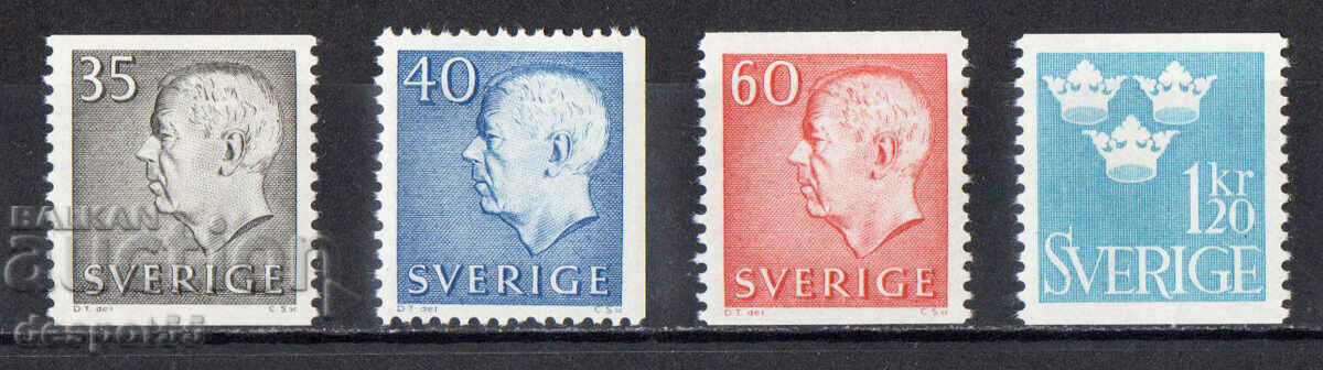 1964. Suedia. Regele Gustav al VI-lea Adolf și coroane de copaci.