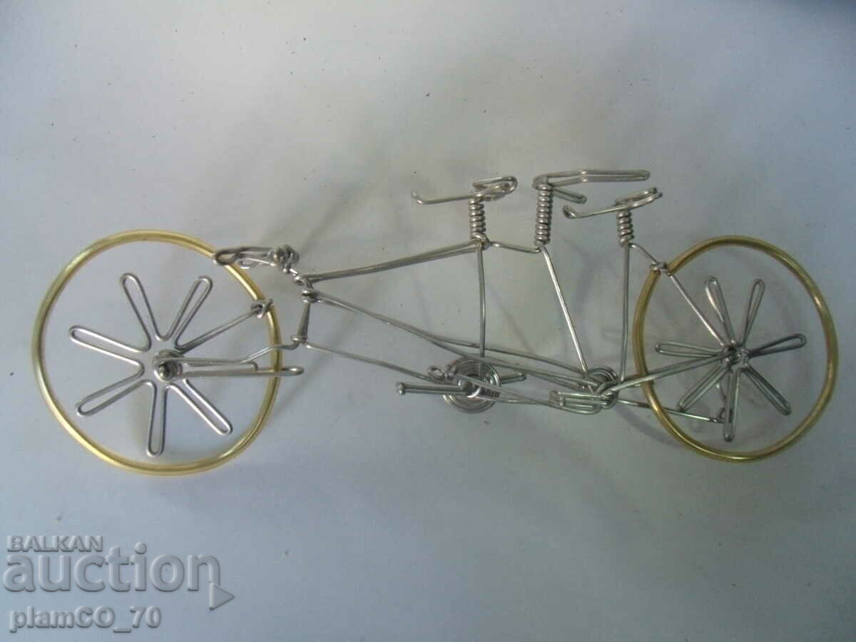 No.*6891 old figure - bicycle - made of wire with price 10.00 BGN | € 5.11