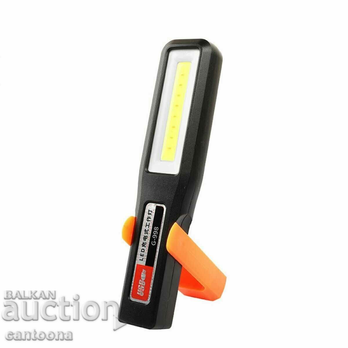 Mini rechargeable work lamp COB LED - G998, magnet, hook with price 30.98 BGN | € 15.84 Mini rechargeable work lamp COB LED - G998, magnet, hook with price 30.98 BGN | € 15.84