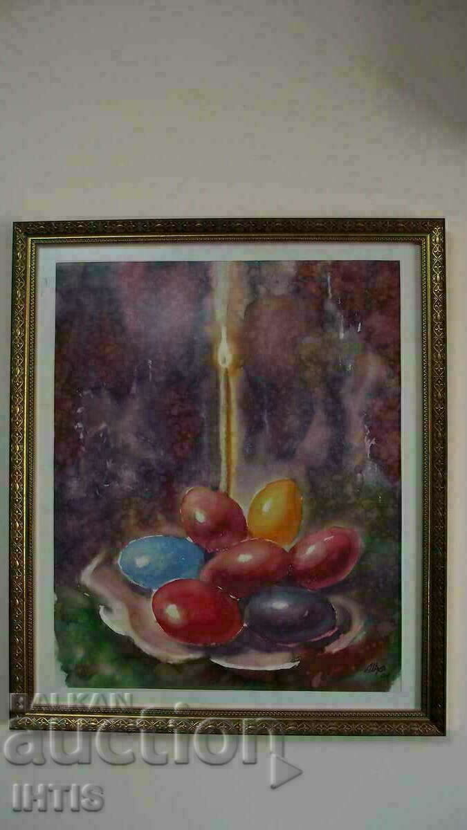 OLD Painting - Watercolor - Easter Easter Eggs - Excellent - 6 OLD Painting - Watercolor - Easter Easter Eggs - Excellent - 6