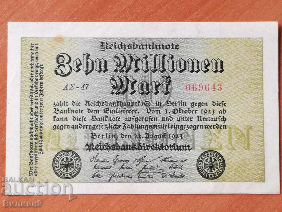 10 000 000 марки 1923 Германия Едностранна
