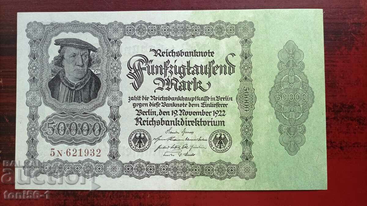 Germany 50,000 marks 11/19/1922 UNC/VF - from a collection