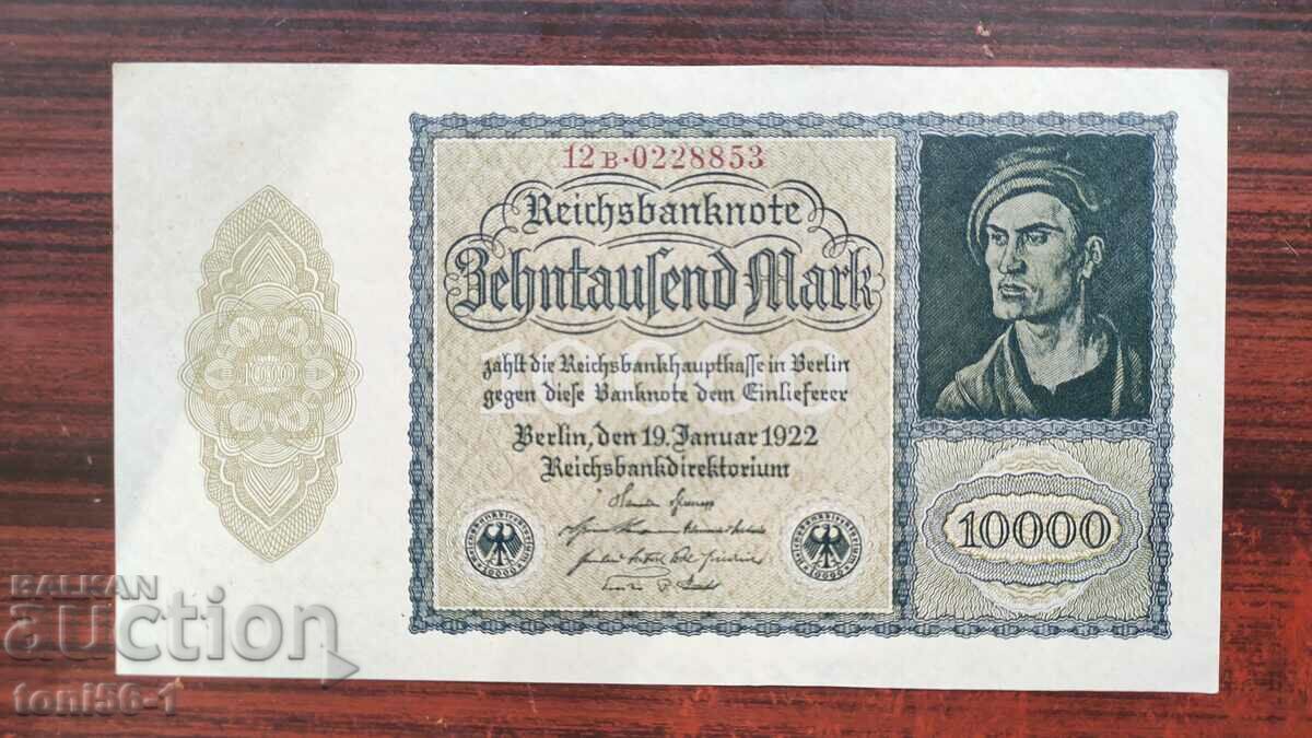 Germania 10.000 timbre 19.01.1922 aUNC/XF - din colecție