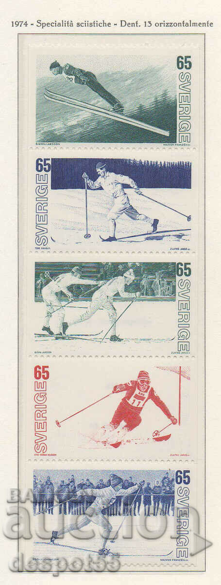 1974. Suedia. Campionatele Mondiale de schi. Bandă.