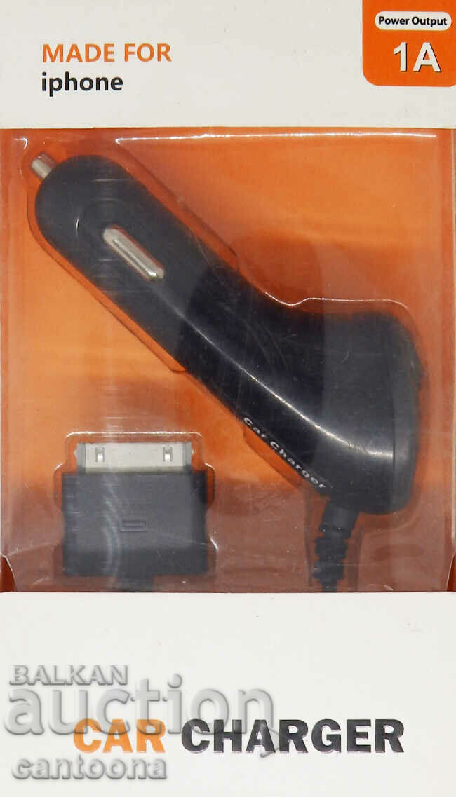 Car charger, for iPhone 4 + USB port, 12V-24V