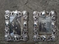 Old photos with metal frames