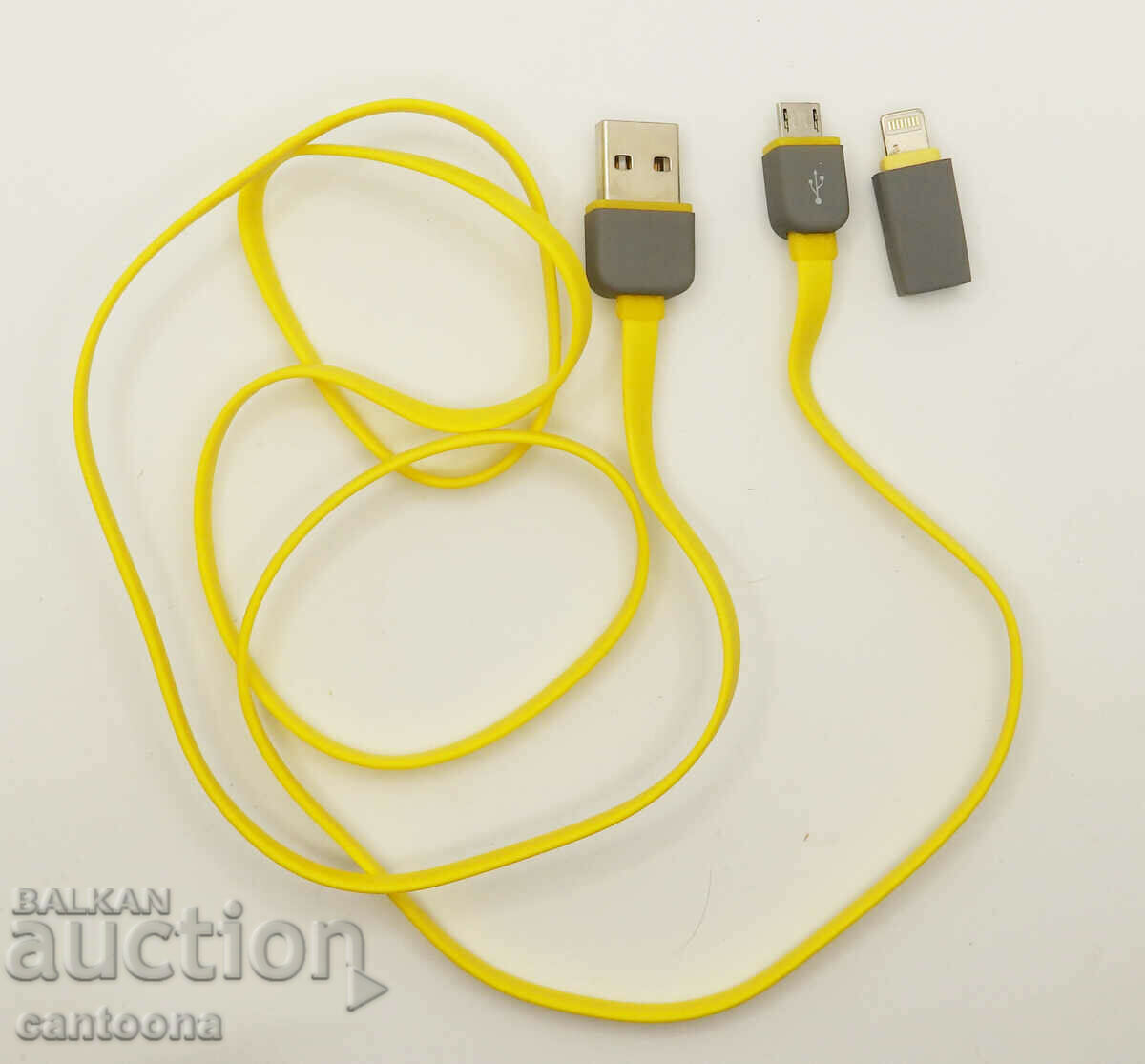 2 in 1 micro USB cable and Lightning, charging and data, flat with price 5.99 BGN | € 3.06