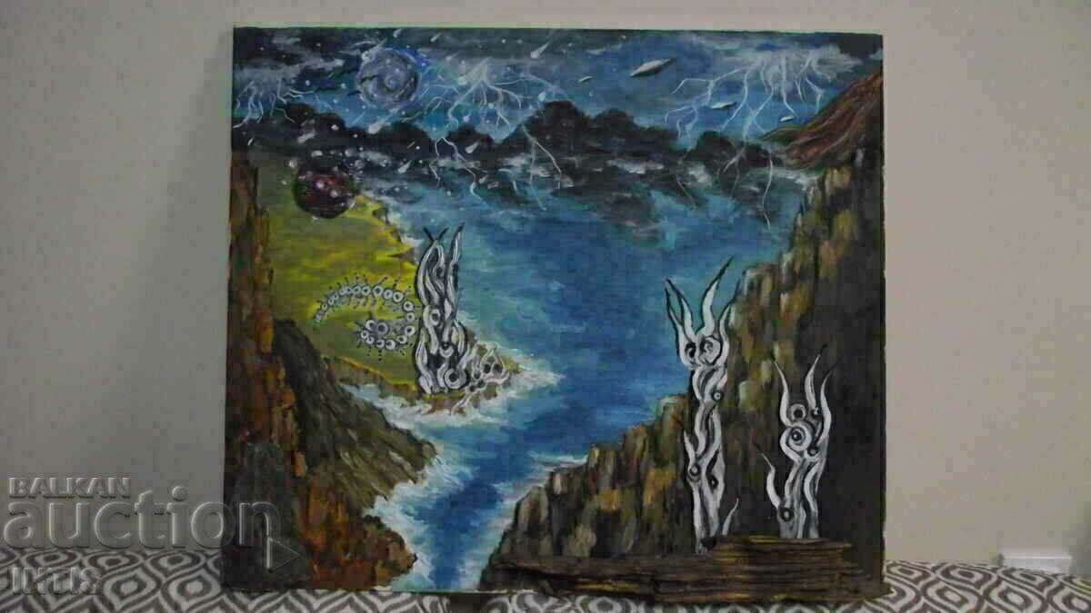 ΖΩΓΡΑΦΙΚΗ- / Κύριο σχέδιο-αφαίρεση /- λάδι - με τιμή € 51.13 | 100.00 BGN