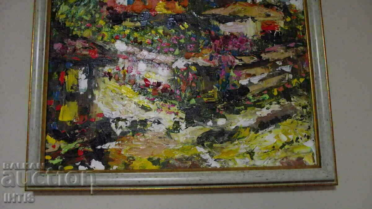 Delivery of OLD painting - / Landscape - old houses / - oil - Super - Delivery of OLD painting - / Landscape - old houses / - oil - Super -