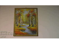 OLD picture - / Landscape - Birches / - oil - Super -