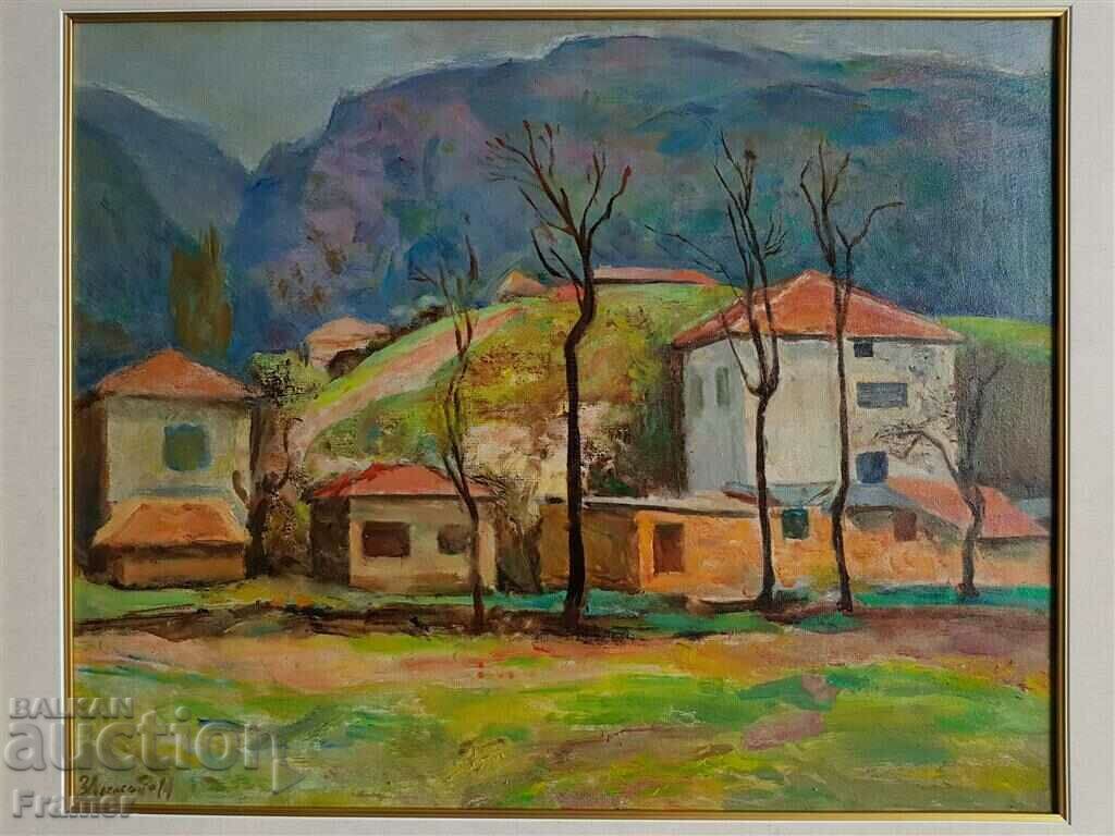 ЗДРАВКО АЛЕКСАНДРОВ 1911 - 1998 Пейзаж пролет 1992г масло с цена 3990.00 лв. | € 2040.05 ЗДРАВКО АЛЕКСАНДРОВ 1911 - 1998 Пейзаж пролет 1992г масло с цена 3990.00 лв. | € 2040.05