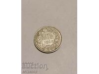 1/2 франк Швейцария 1963 г сребърни