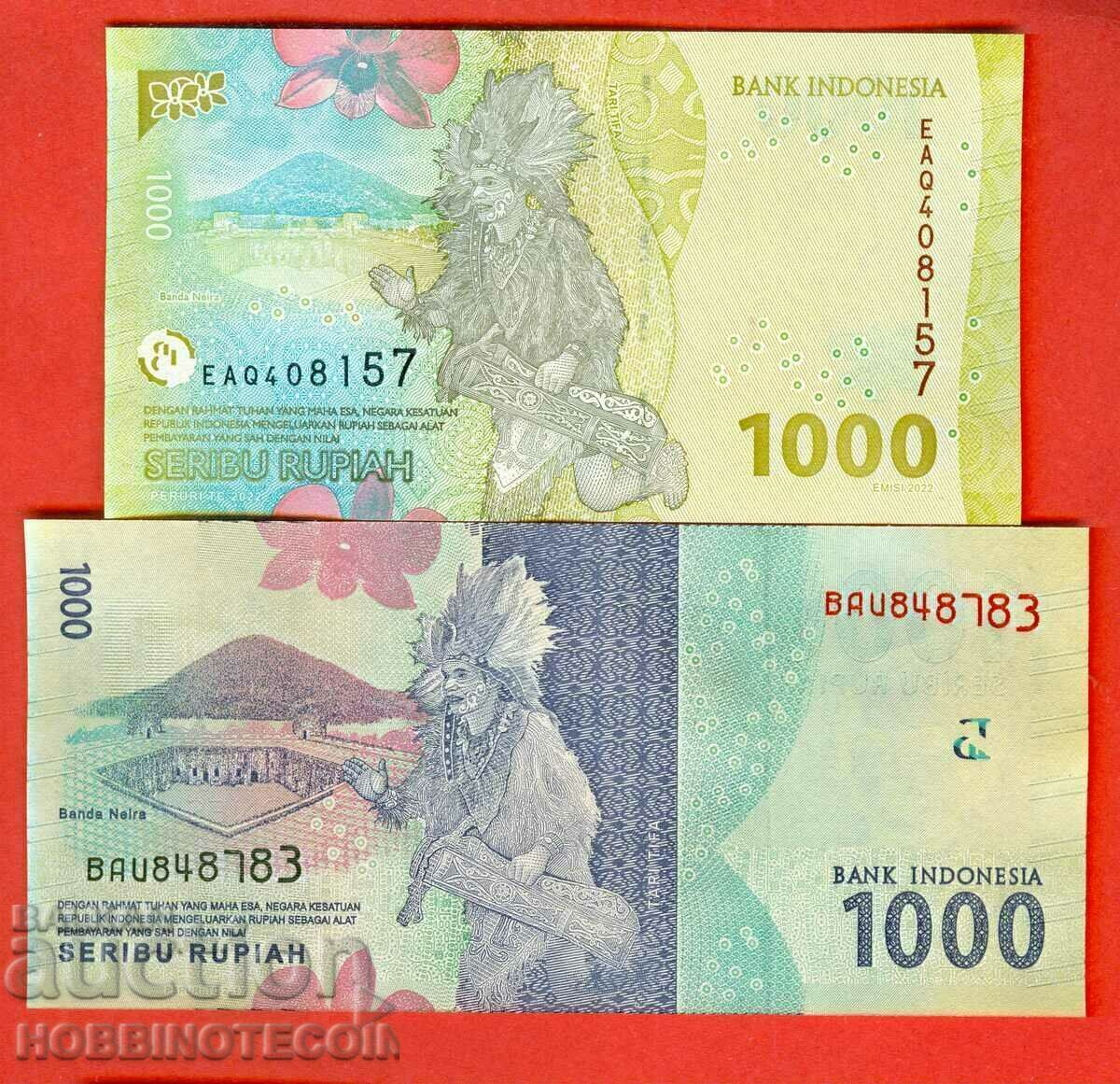 INDONESIA INDONESIA 1000 - 2016 and 1000 - 2022 NEW UNC