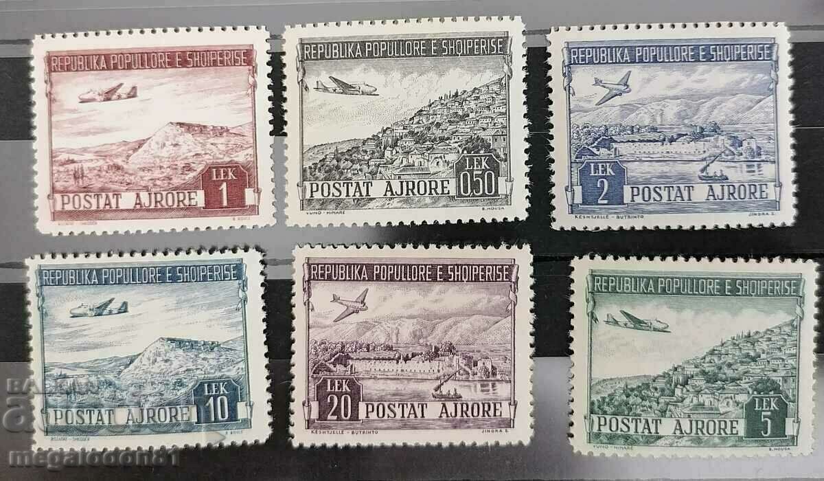 Albania - poștă aeriană, fără cauciuc, 1950.