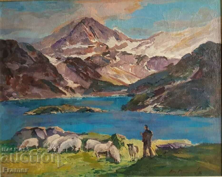 KIRIL MATEEV 1920 - 2006 Shepherd landscape 1970 oil paints with price 4000.00 BGN | € 2045.17 KIRIL MATEEV 1920 - 2006 Shepherd landscape 1970 oil paints with price 4000.00 BGN | € 2045.17