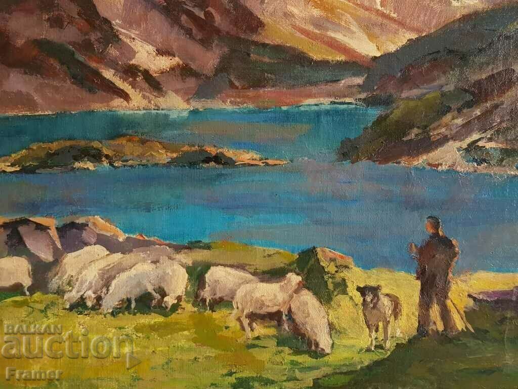 Auction KIRIL MATEEV 1920 - 2006 Shepherd landscape 1970 oil paints Auction KIRIL MATEEV 1920 - 2006 Shepherd landscape 1970 oil paints