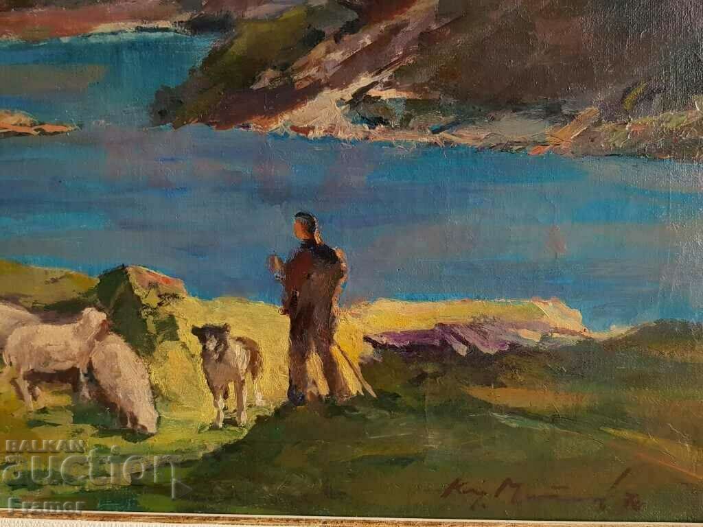 KIRIL MATEEV 1920 - 2006 Shepherd landscape 1970 oil paints - 6 KIRIL MATEEV 1920 - 2006 Shepherd landscape 1970 oil paints - 6
