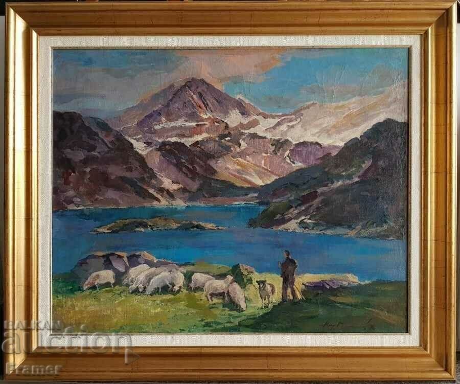 KIRIL MATEEV 1920 - 2006 Shepherd landscape 1970 oil paints
