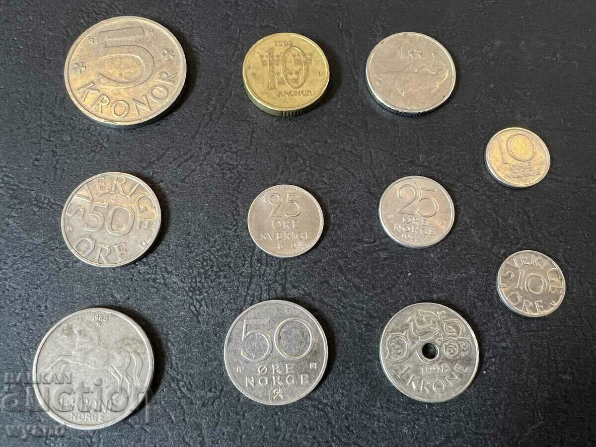 Lot of coins from Scandinavian countries