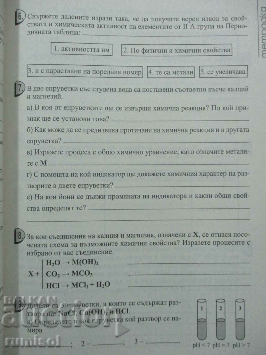 Auction  Notebook with tasks and tests in chemistry - 8cl, Anubis