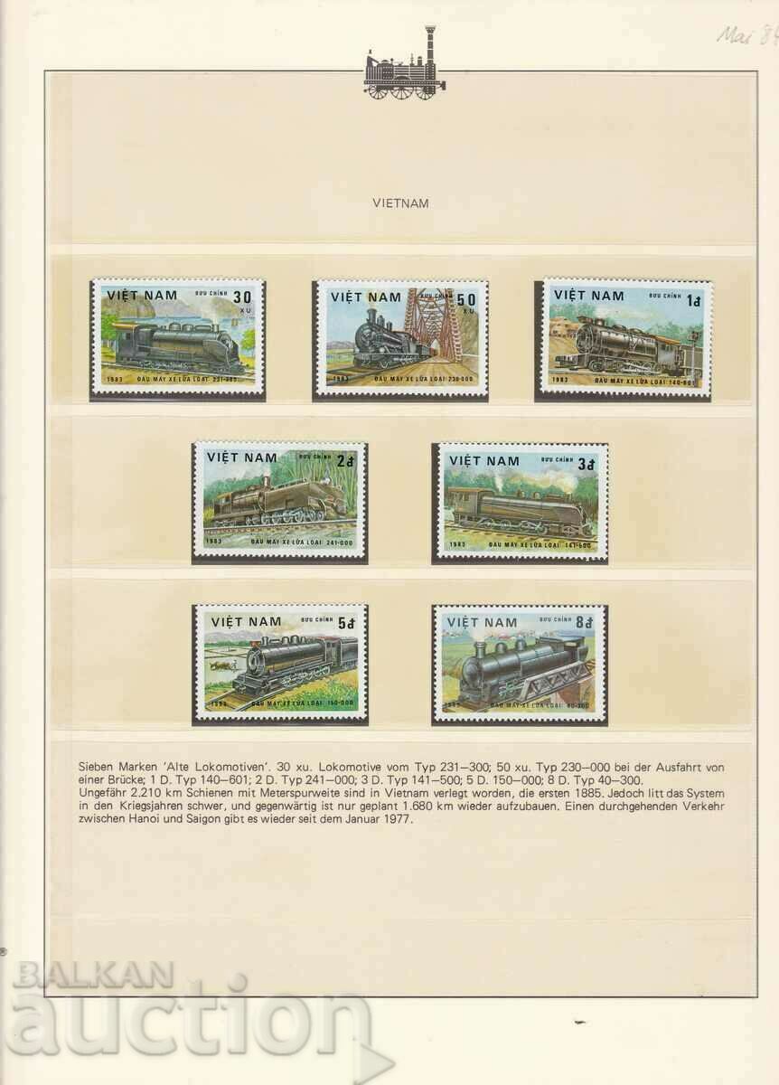 Марки Влакове Локомотиви 1983 Виетнам