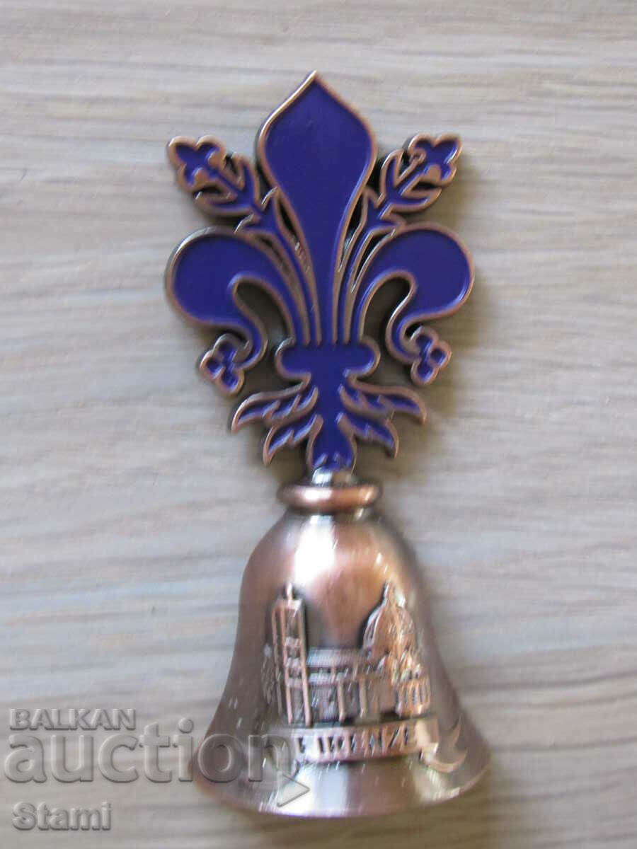 Auction 3D Metal bell magnet from Florence, Italy-2 Auction 3D Metal bell magnet from Florence, Italy-2