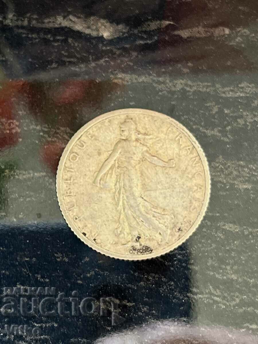 1 franc 1917 Franța argint