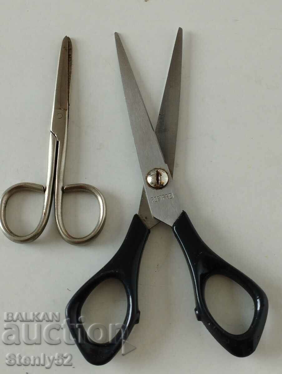 2 old small scissors 10 cm and 16 cm long