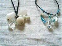 lot of necklaces with stones is a silver plated necklace