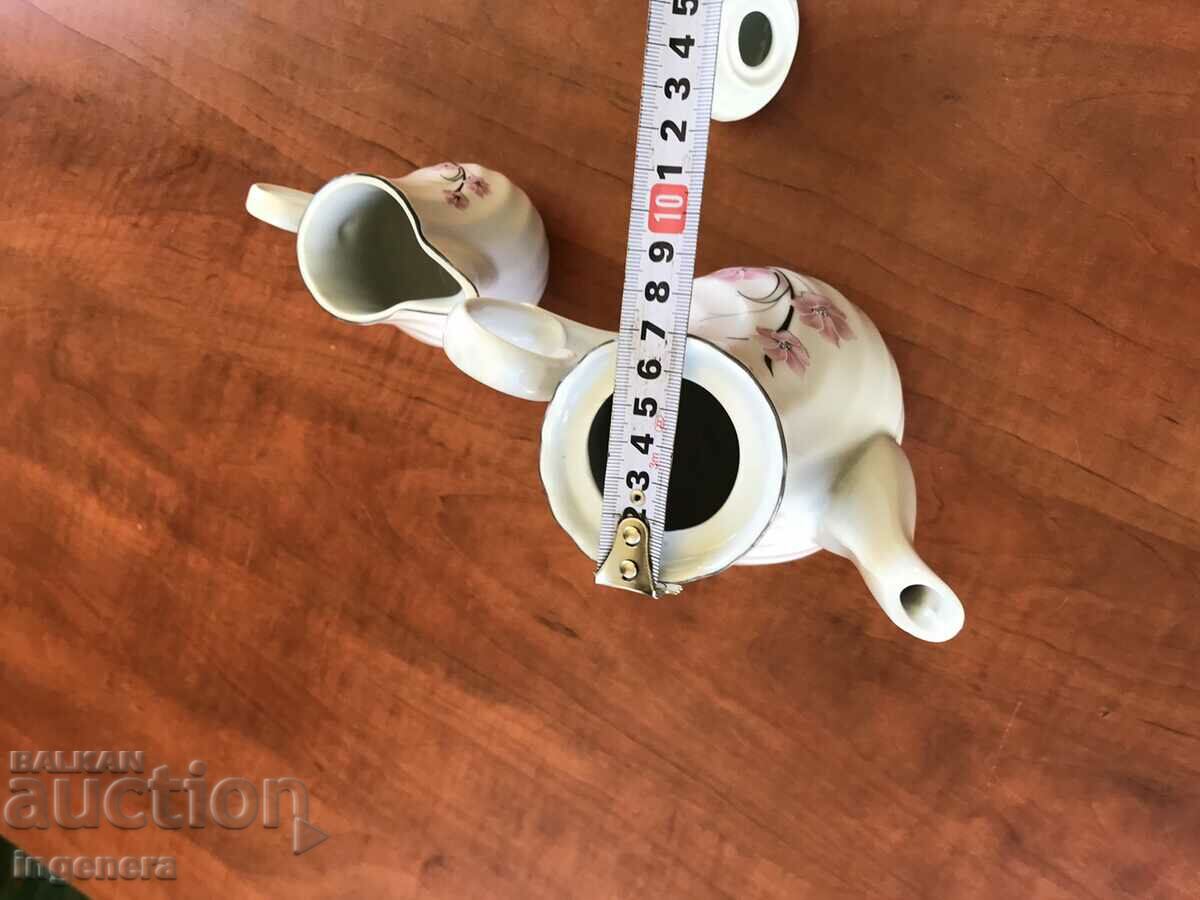 PORCELAIN POT KETTLE POT SET BULGARIA - 6 PORCELAIN POT KETTLE POT SET BULGARIA - 6