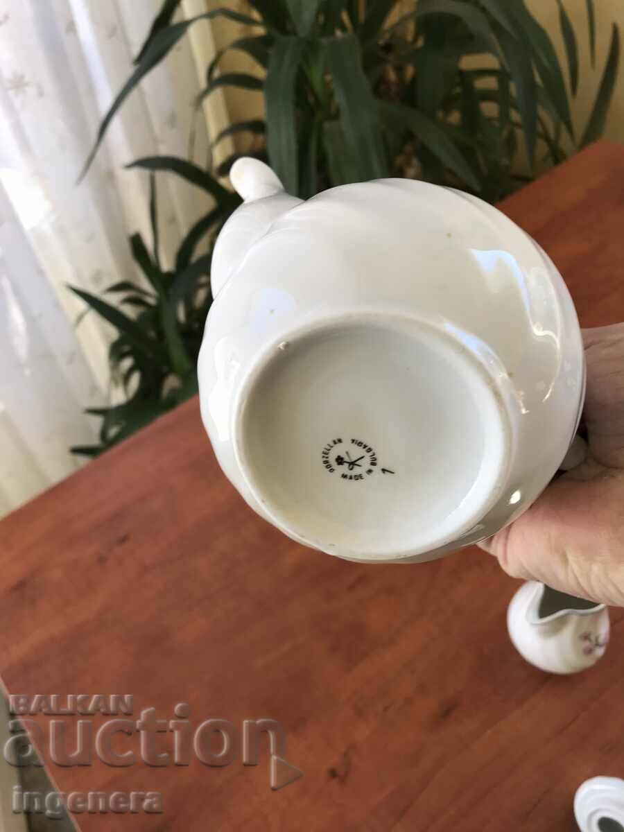 PORCELAIN POT KETTLE POT SET BULGARIA - 7 PORCELAIN POT KETTLE POT SET BULGARIA - 7