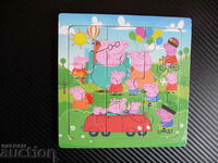 Peppa Pig wooden puzzle Peppa Pig piglets children's movie pig